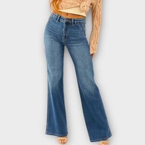 KanCan Blue Flare Wide Leg Jeans with Vintage Appeal